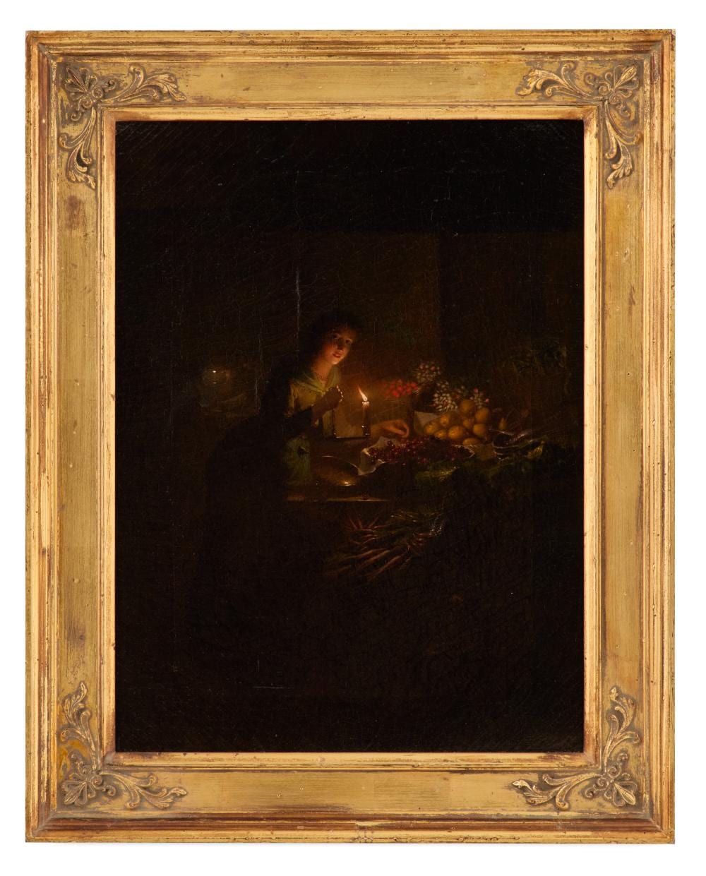 Johannes Rosierse comparable auction result: johannes rosierse dutch 1818 1901 preparing the meal by candlelight