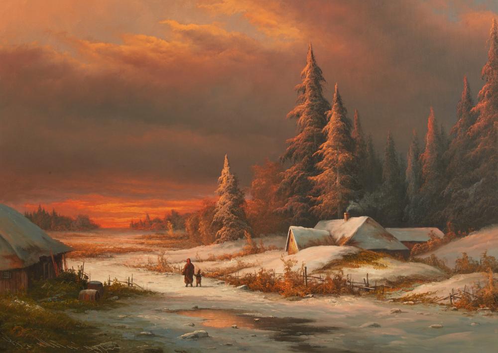 Ludwig Munninger comparable auction result: ludwig munninger german 1929 1997 winter landscape at dusk oil on canvas 24 x 31in 60 x 78cm