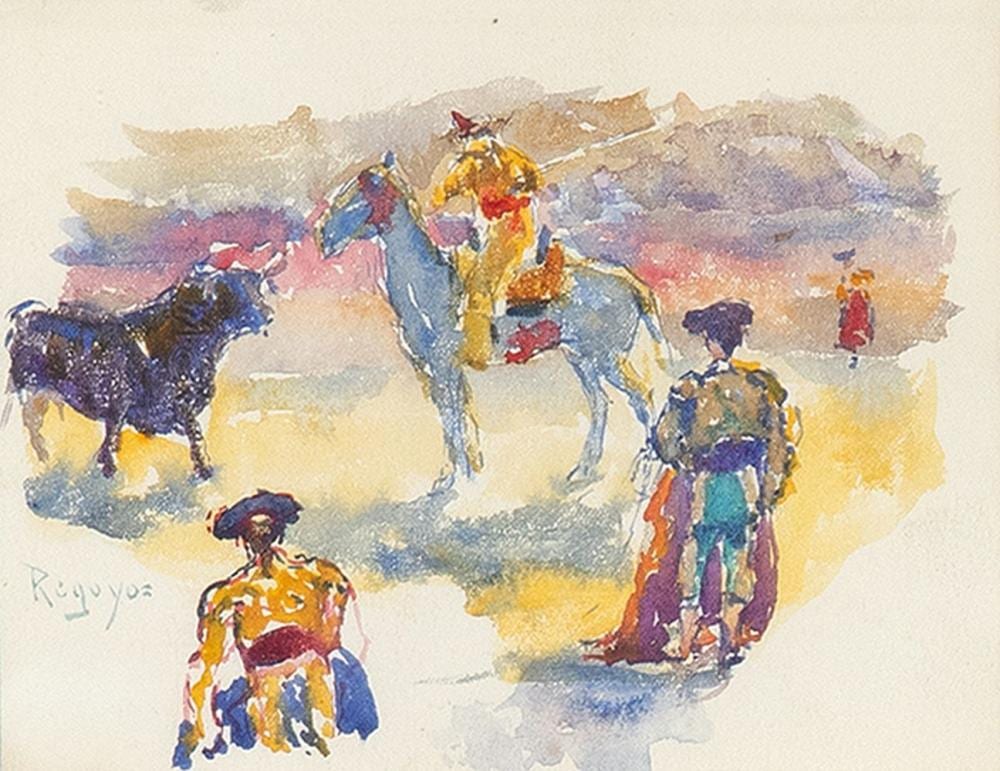 Dario de Regoyos comparable auction result: dario de regoyos bullfighting scene