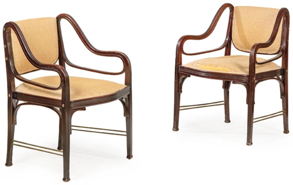Otto Wagner comparable auction result: otto wagner 1841 1918 for jacob josef kohn pair of armchairs model 412 9