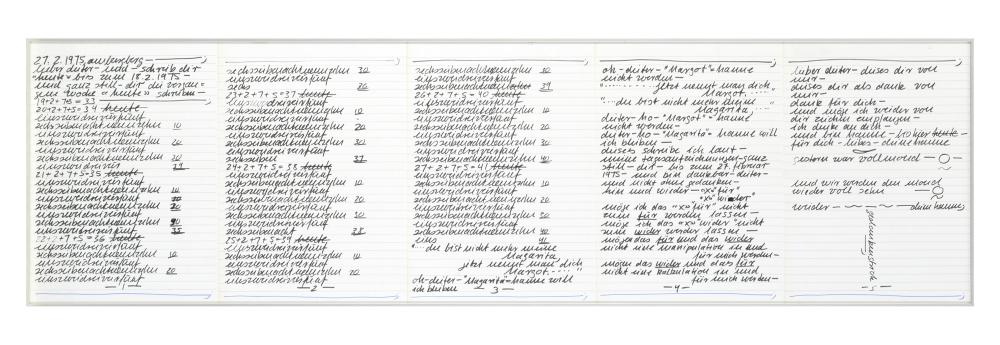 Hanne Darboven comparable auction result: hanne darboven untitled 1975 marker on paper 29x105 5 cm