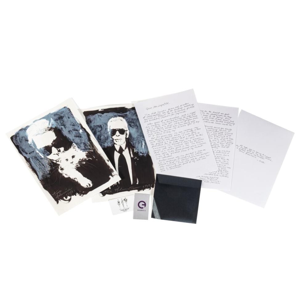 Anna Halarewicz comparable auction result: anna halarewicz b 1983 two lithographies representing karl lagerfeld