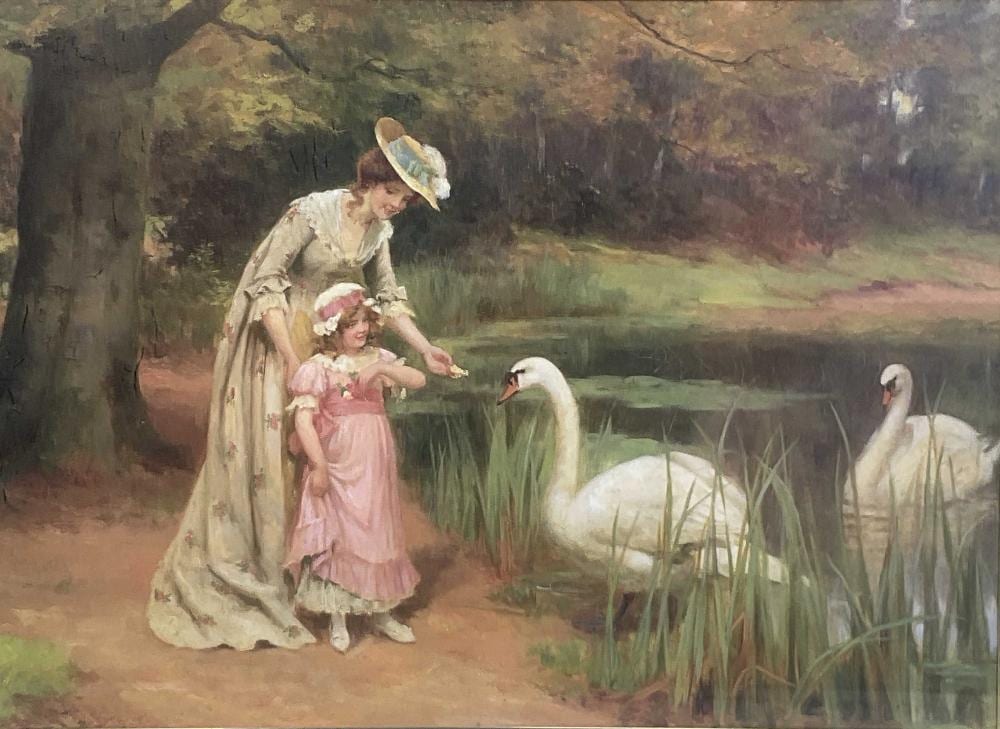 George Sheridan Knowles comparable auction result: george sheridan knowles feeding the swans print