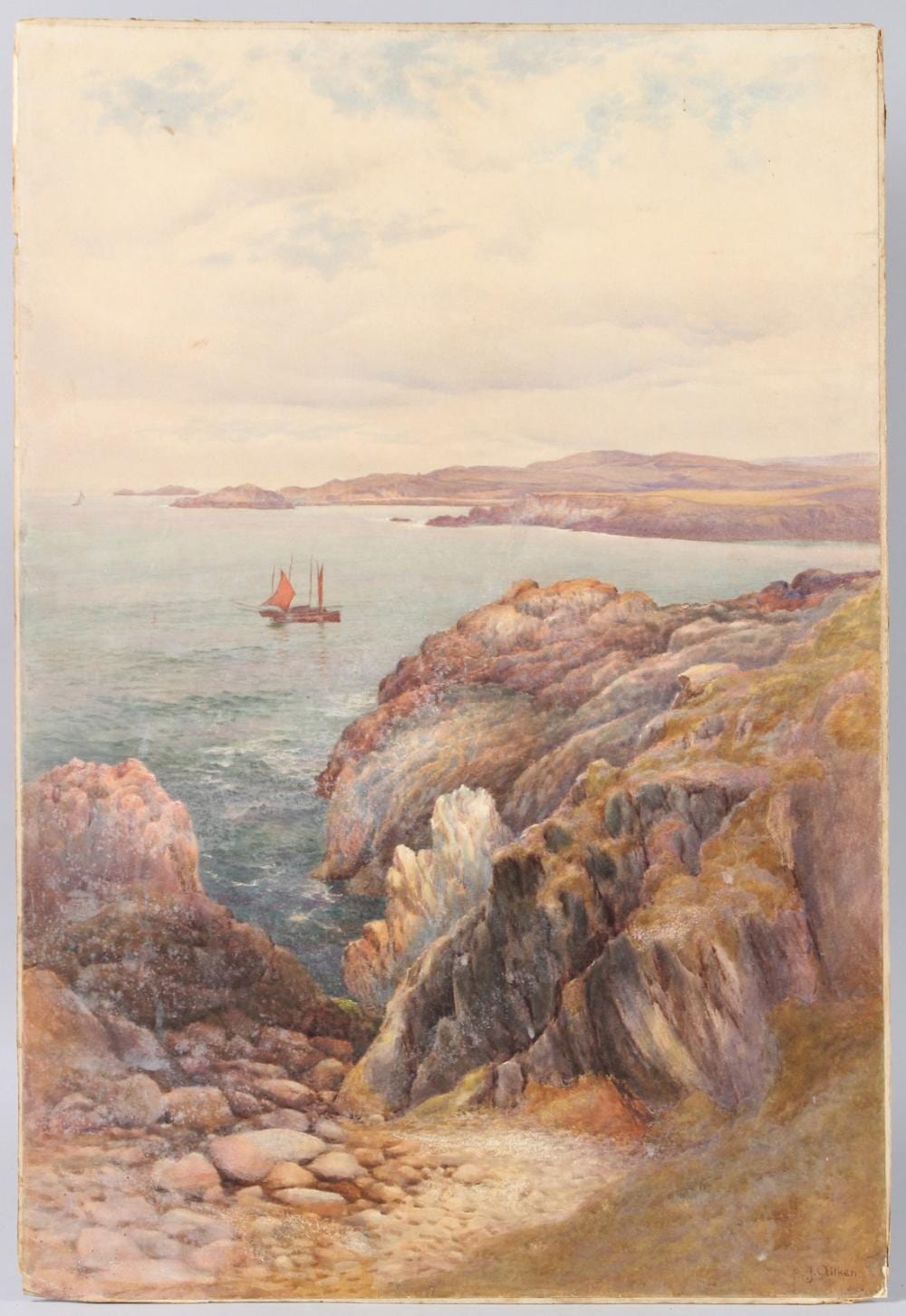 James Alfred Aitken comparable auction result: james alfred aitken 1846 1897 on the anglesey coast watercolour on card signed and inscribed