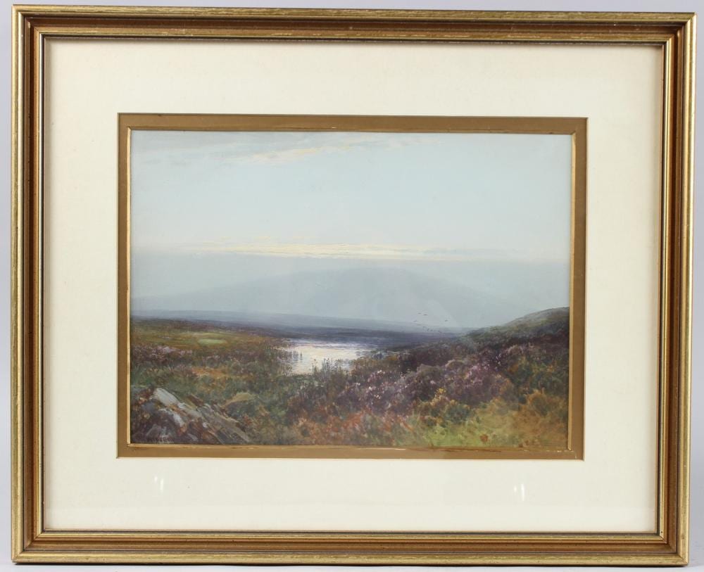 Frederick John Widgery comparable auction result: frederick john widgery 1861 1942 moorland view with heather reverse inscribed stepperton tor taw