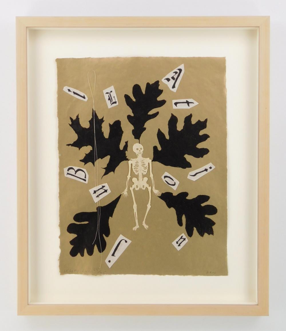 Lesley Dill comparable auction result: lesley dill american 1950 lithograph and collage