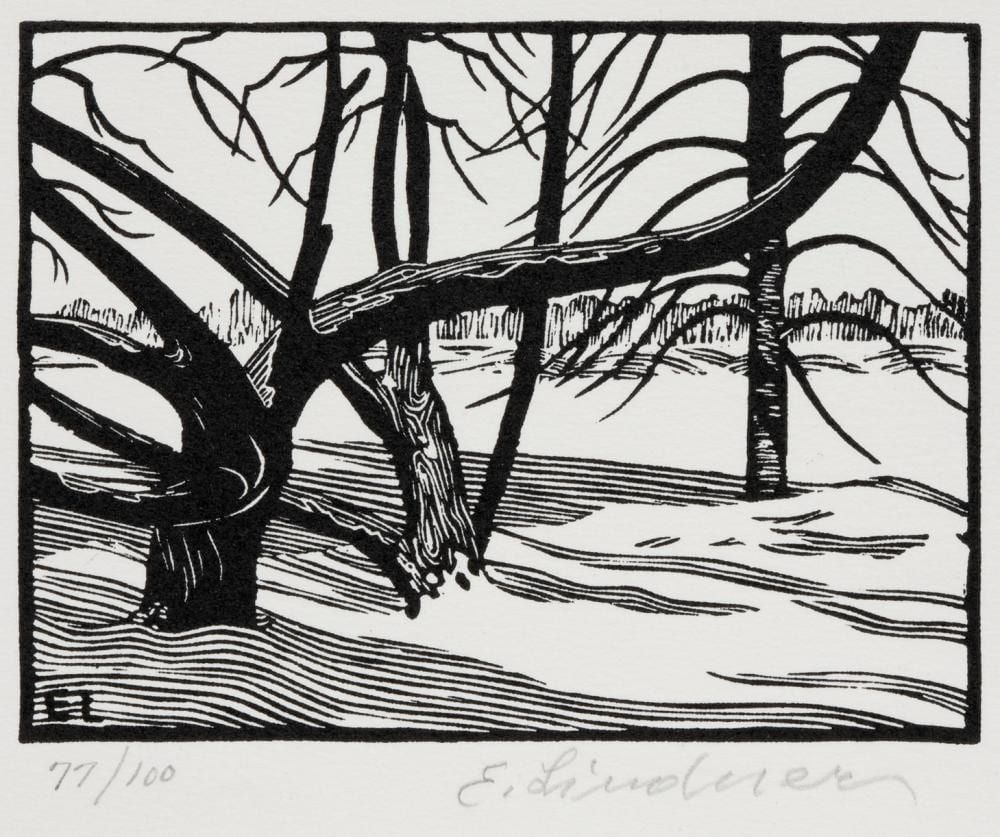 Ernest Lindner comparable auction result: ernest lindner trees in winter
