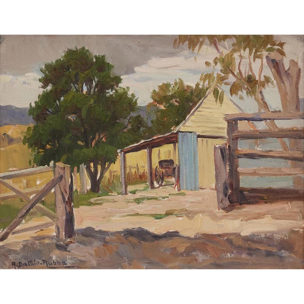 Anthony Dattilo Rubbo comparable auction result: anthony dattilo rubbo 1870 1955 the barn oil on canvas on board 29 5 x 38 5cm 39 5 x 48 5 cm