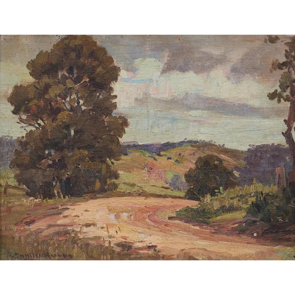 Anthony Dattilo Rubbo comparable auction result: anthony dattilo rubbo 1870 1955 the bend in the road oil oncanvas on board 26 x 34cm 35 5 x 43 5cm framed