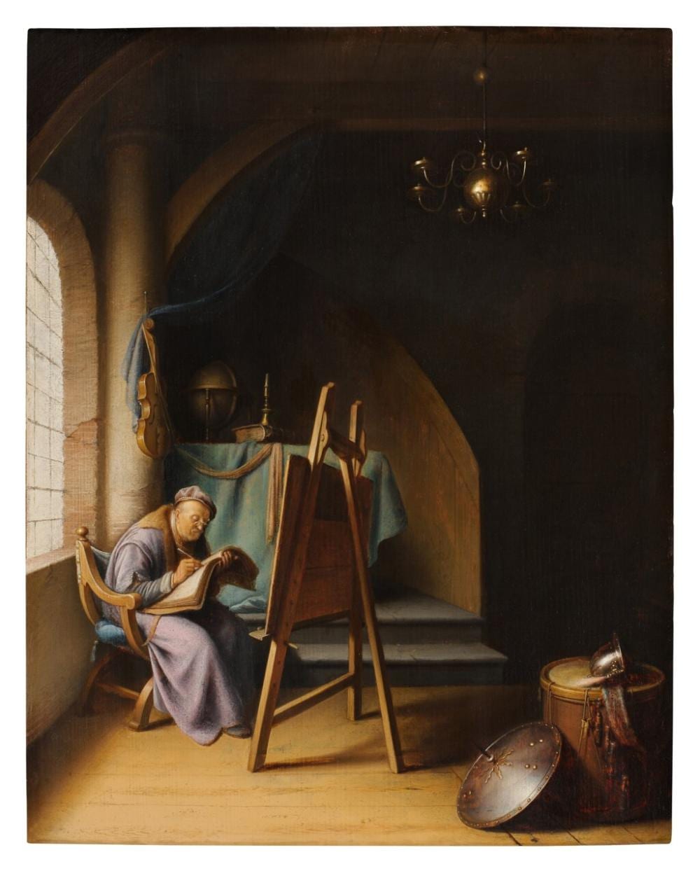 Man Writing by an Easel in an Artist's Studio comparable sale