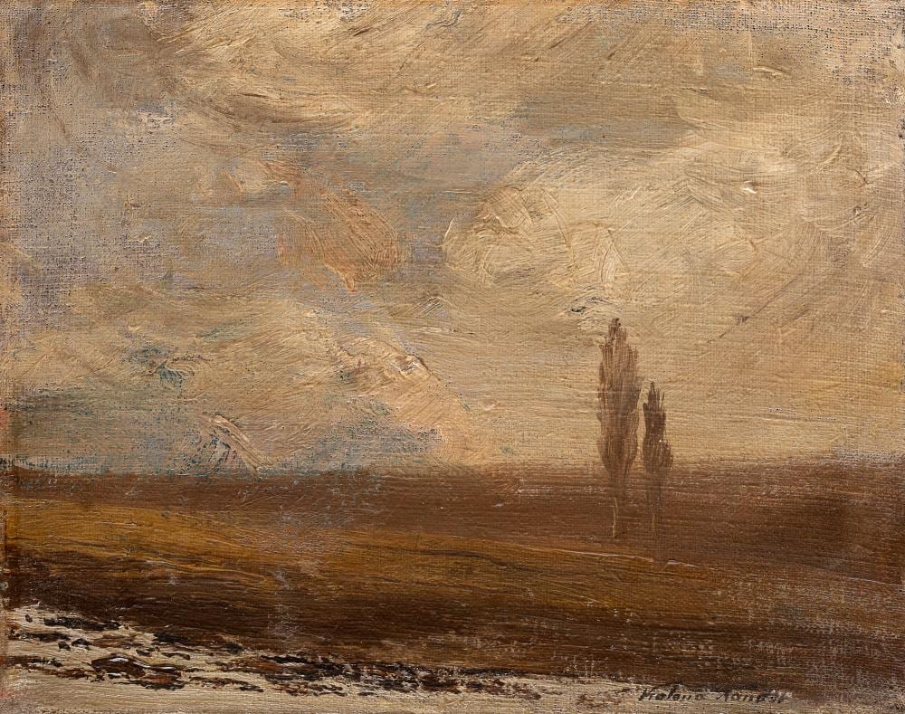 Nándor Katona comparable auction result: n ndor katona 1864 1932 two poplars in the plain