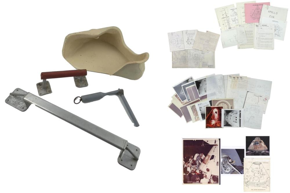 Original Apollo CM & LM Handrail System for Emergency Inflight EVA sold by University Archives, lot 166 — auction record photograph