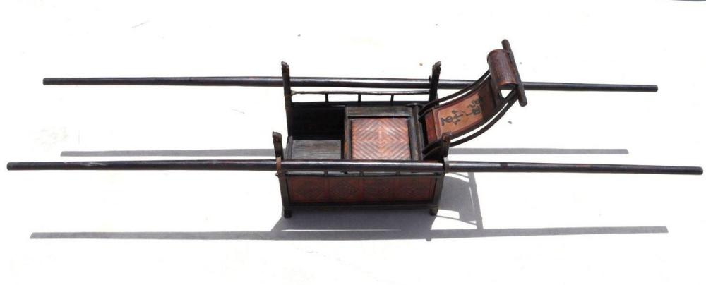 Vintage Asian Wooden and Wicker Sedan Chair sold by Market Auctions, lot 113 — auction record photograph