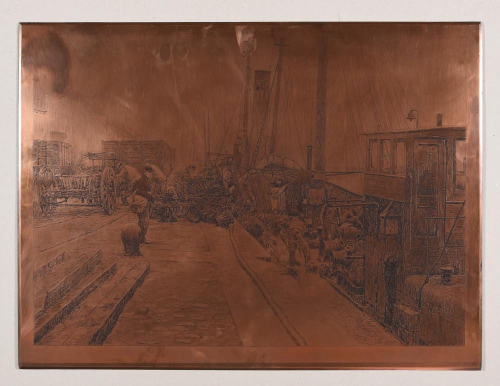 Adrien LeMayeur comparable auction result: 2 views on a port
