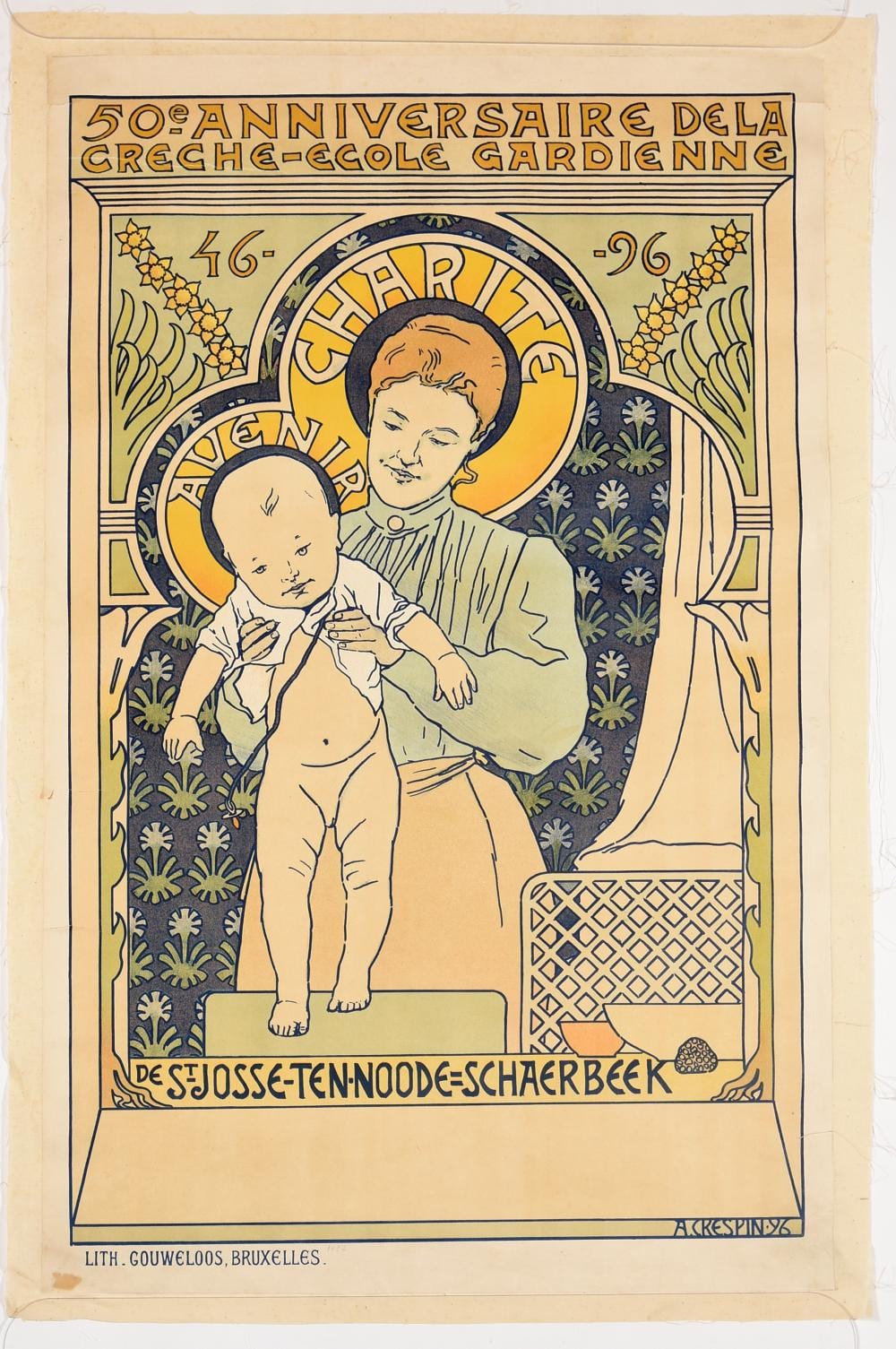 Adolphe Crespin comparable auction result: 50e anniversaire de la cr che cole gardienne de st josse ten noode et schaerbeek