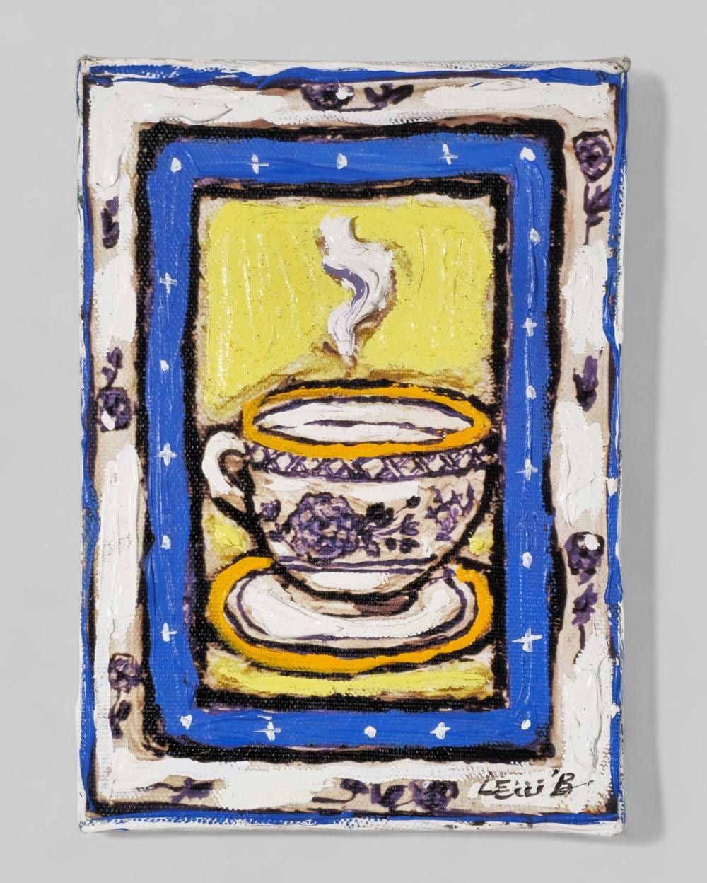 Leslie Lew comparable auction result: leslie lew b 1953 new york acrylic on canvas wedgewood cup 1