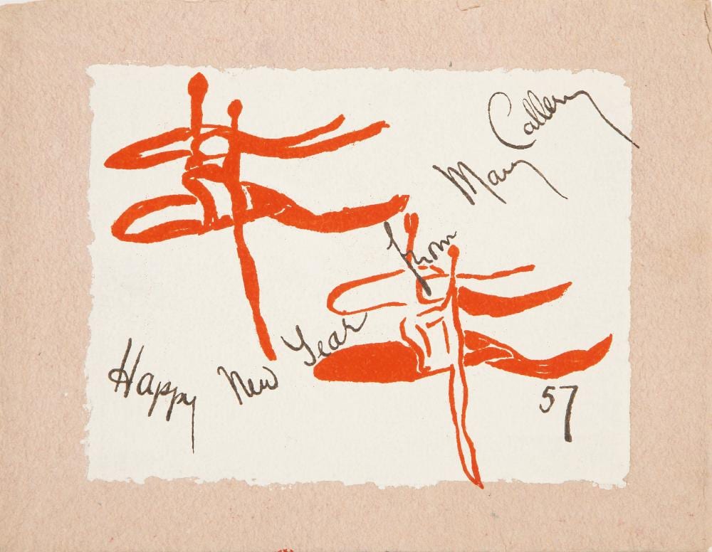 Mary Callery comparable auction result: mary callery seasons greetings lithograph on natural paper