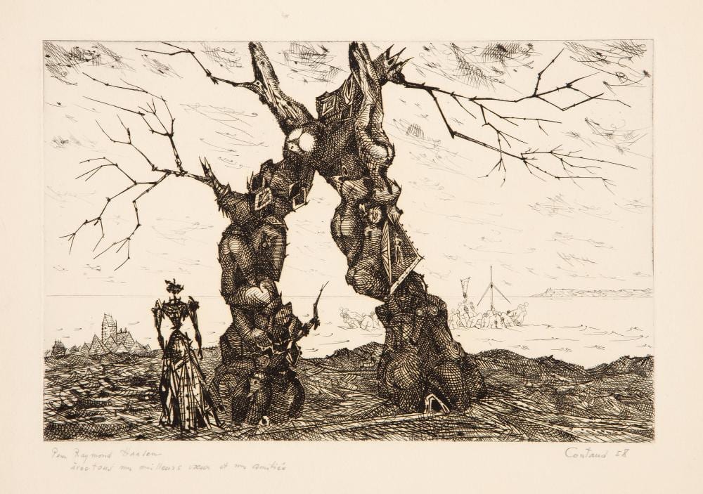 Lucien Coutaud comparable auction result: lucien coutaud weeping willow etching