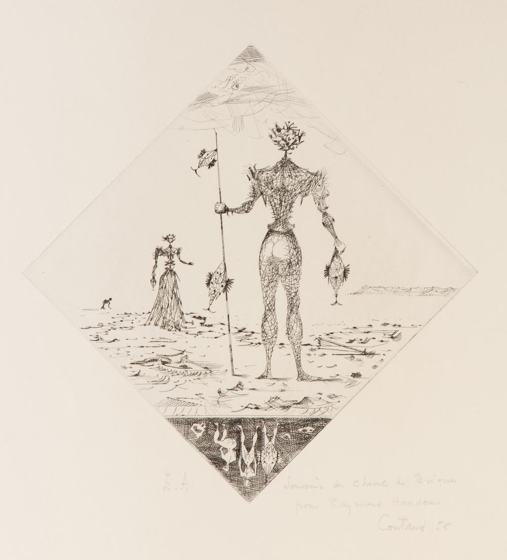 Lucien Coutaud comparable auction result: lucien coutaud personage marie etching