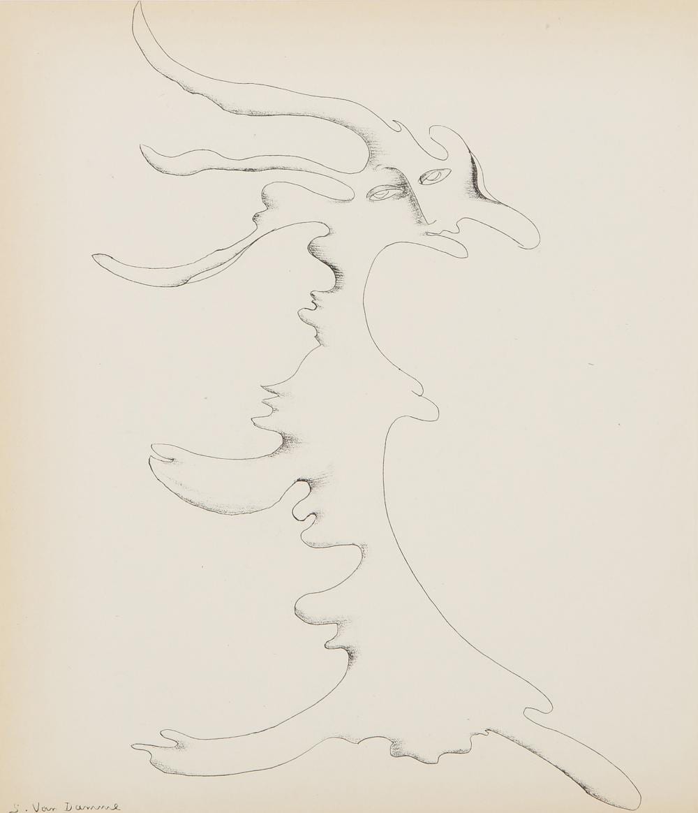 Suzanne van Damme comparable auction result: suzanne van damme untitled from le surrealisme en 1947 etching