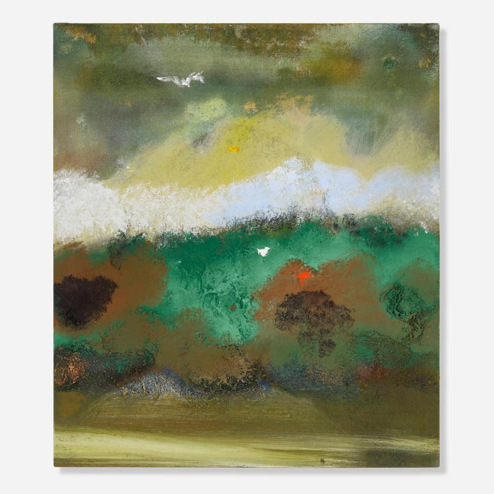 Merlin James comparable auction result: merlin james cloud foliage