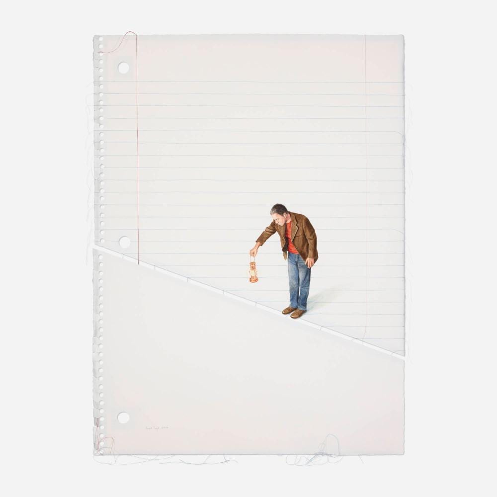 hugo lugo study for not falling over the edge · Wright · 2025-05-28 Hugo Lugo comparable auction result: hugo lugo study for not falling over the edge