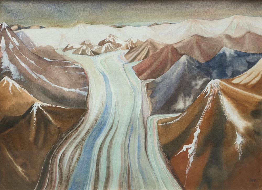 Joan Warburton comparable auction result: joan warburton glacier 1970