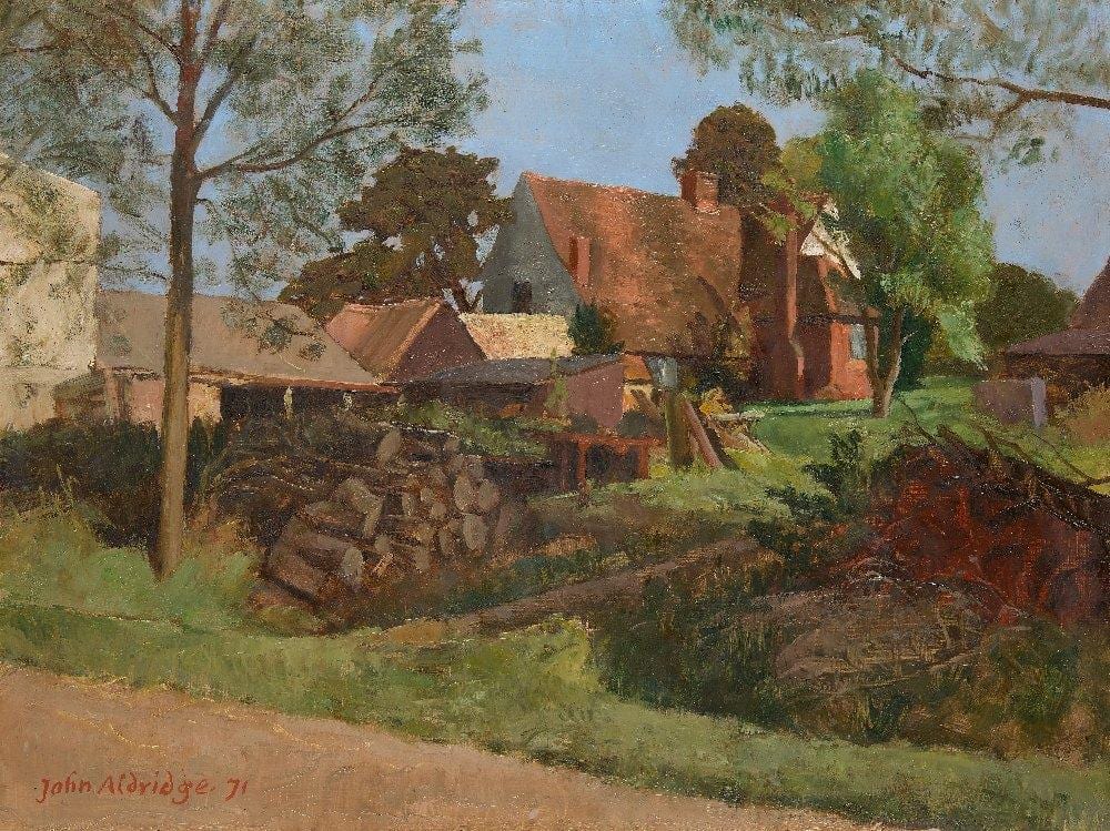 John Arthur Malcolm Aldridge comparable auction result: john arthur malcolm aldridge clock house farm little sampford 1971