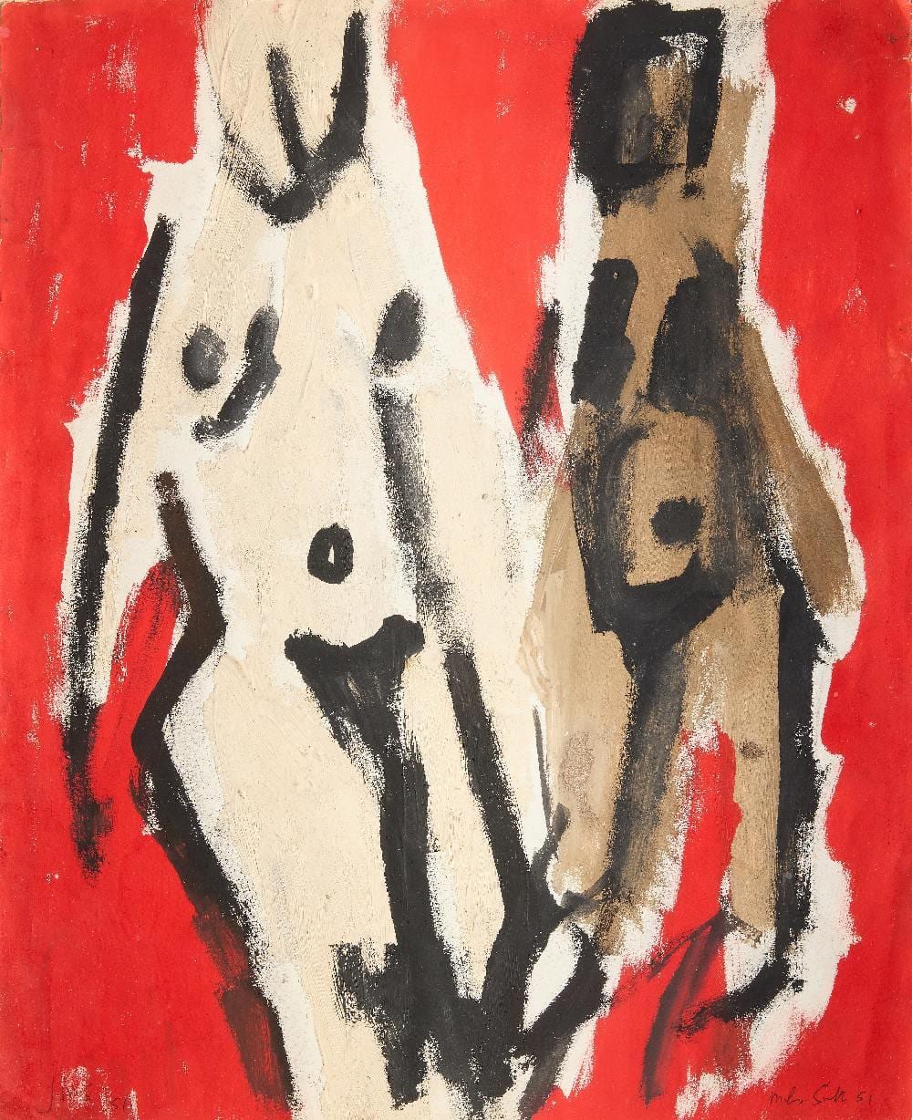 John Milnes-Smith comparable auction result: john milnes smith two figures on red 1951