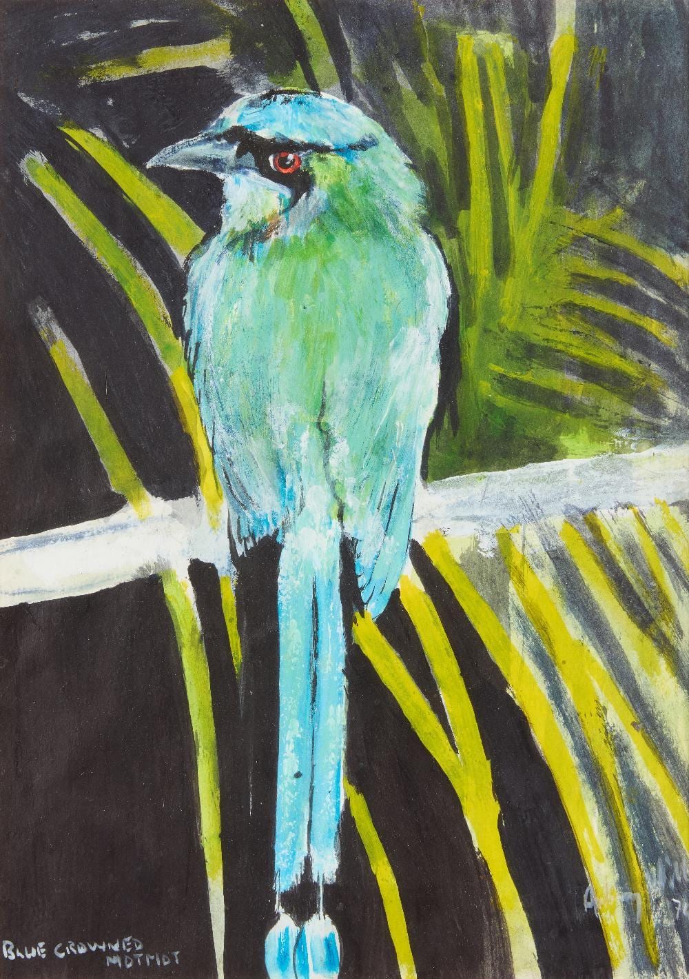 Aubrey Williams comparable auction result: aubrey williams blue crowned motmot 1976