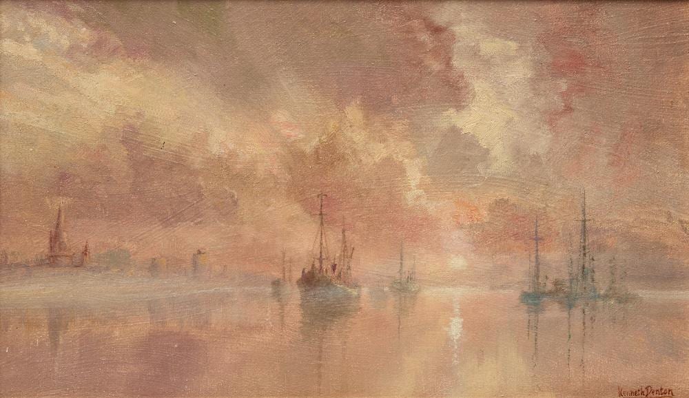 Kenneth Denton comparable auction result: kenneth denton sunrise and river mist
