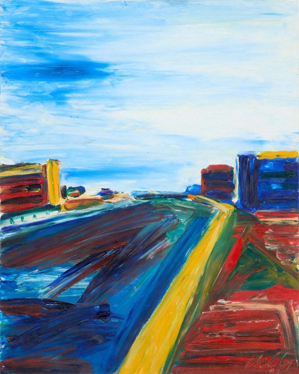 Philip Kelly comparable auction result: philip kelly view towards the docks 1997
