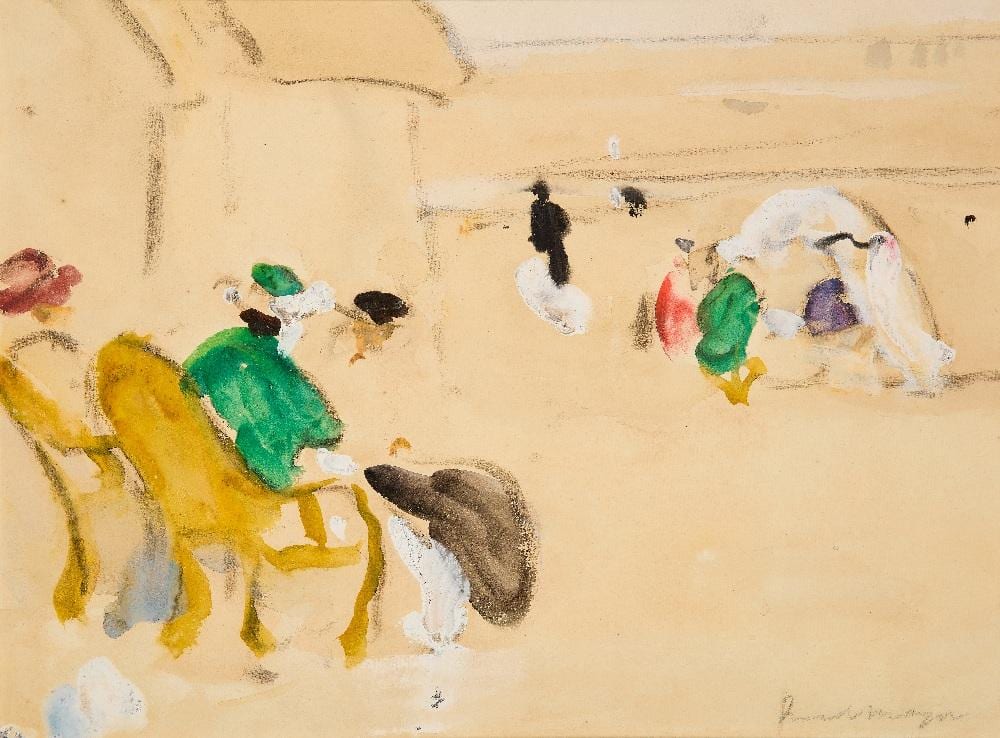 Fred Mayor comparable auction result: fred mayor beach scene