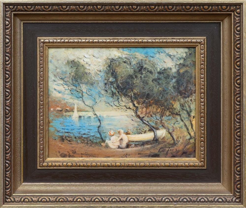 Dixon Copes comparable auction result: dixon copes australian 1914 2002 picnic at narrabeen oil on masonite 15 5x x 20cm fame size 28 x 33cm