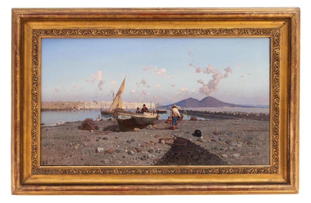Giuseppe Laezza comparable auction result: giuseppe laezza vesuvio visto da pozzuoli vesuvius seen from pozzuoli