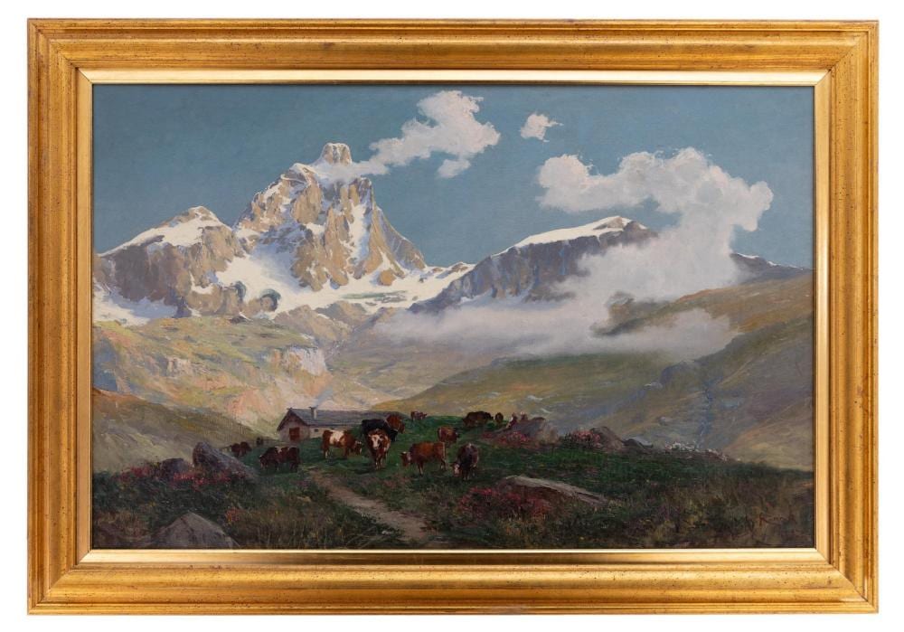 leonardo roda pascolo ai piedi del cervino grazing at the foot of the matterhorn · Casa D'Aste Santa Giulia · 2025-05-31 Leonardo Roda comparable auction result: leonardo roda pascolo ai piedi del cervino grazing at the foot of the matterhorn