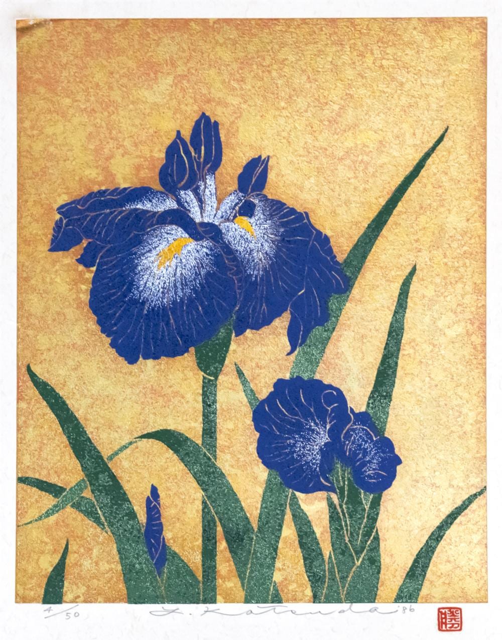 Yukio Katsuda comparable auction result: yukio katsuda japanese b 1941 iris silkscreen 1986