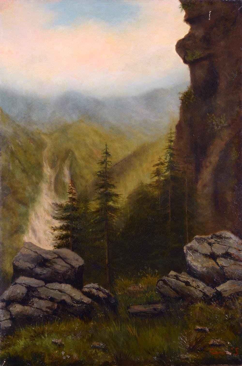 Filippo Carcano comparable auction result: filippo carcano milano 1840 1914 paesaggio montano
