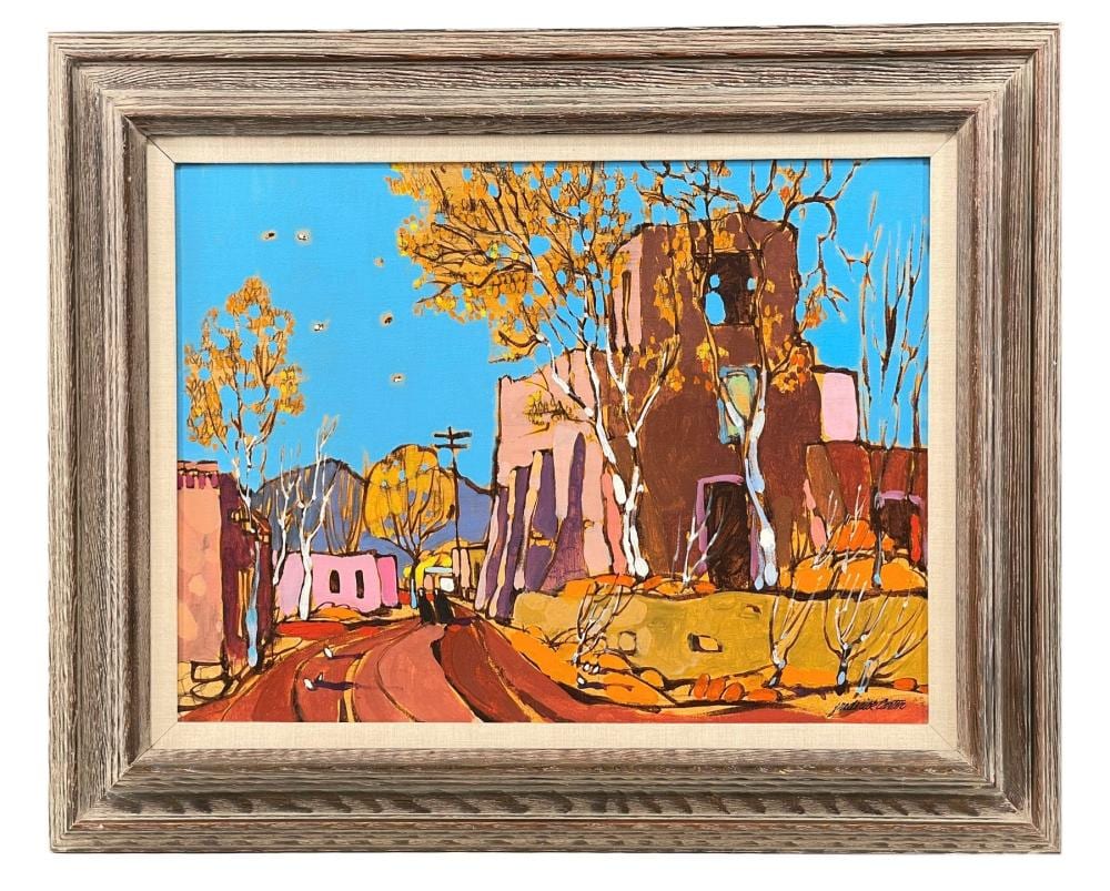 frederick carter streets of santa fe 5 oil on canvas · Bradford's · 2025-06-29 Frederick Carter comparable auction result: frederick carter streets of santa fe 5 oil on canvas