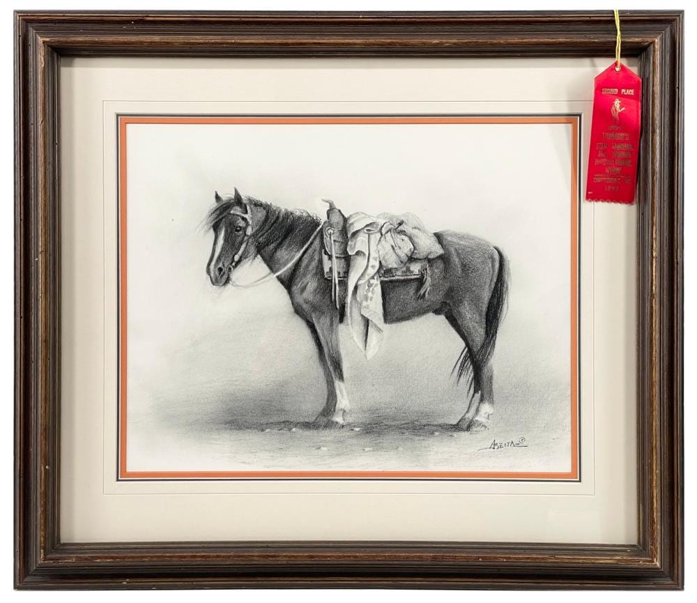 Jim Abeita comparable auction result: jimmy abeita ready and waiting graphite on paper