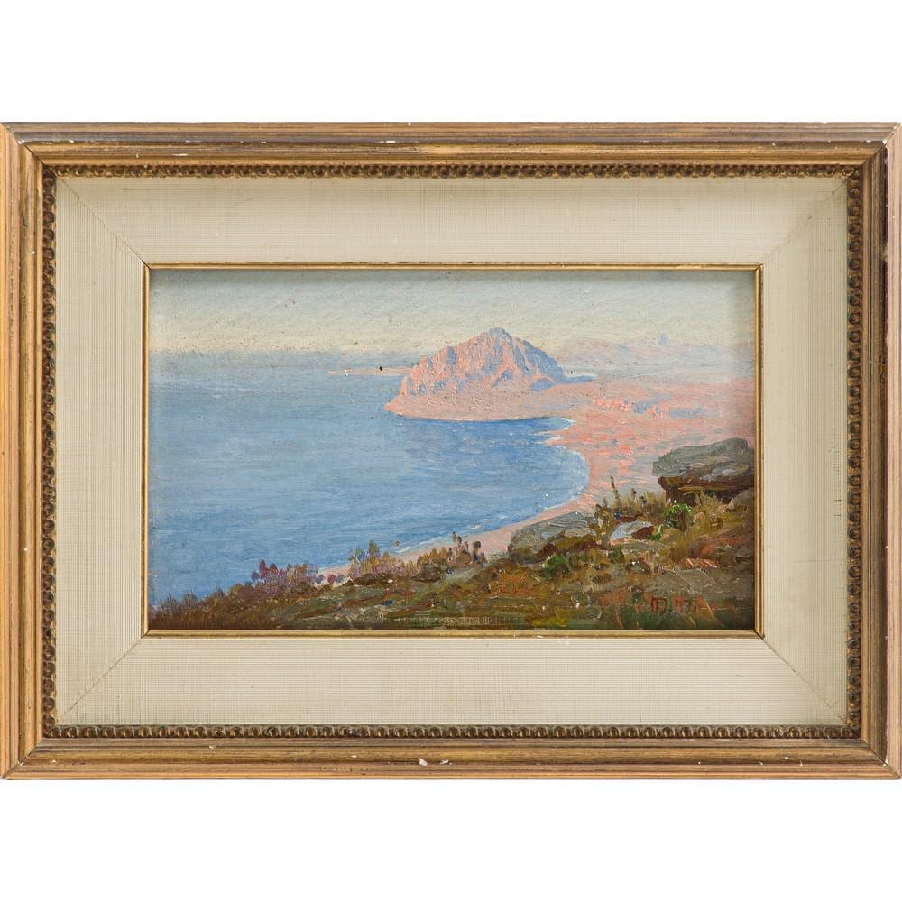 Mario Mirabella comparable auction result: mario mirabella monte cofano olio su tavola