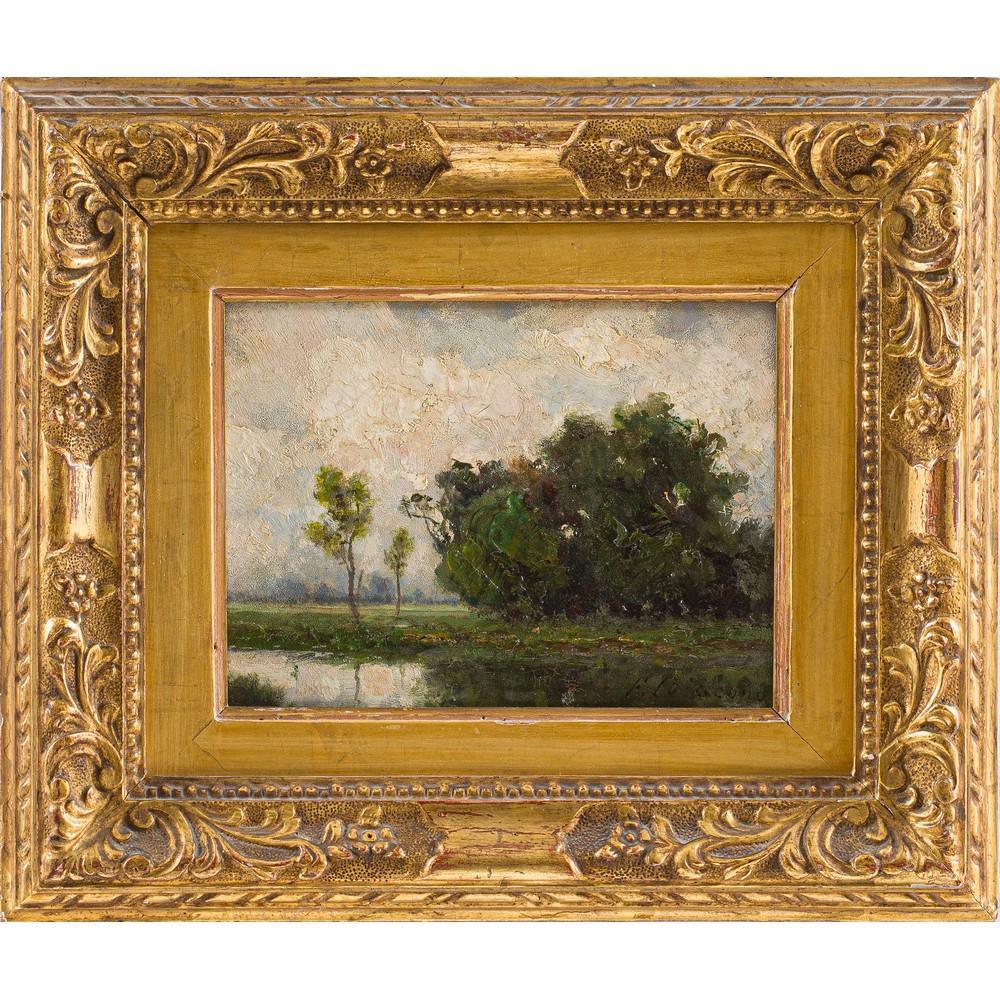 Francesco Lojacono comparable auction result: francesco lojacono olio su cartone pressato