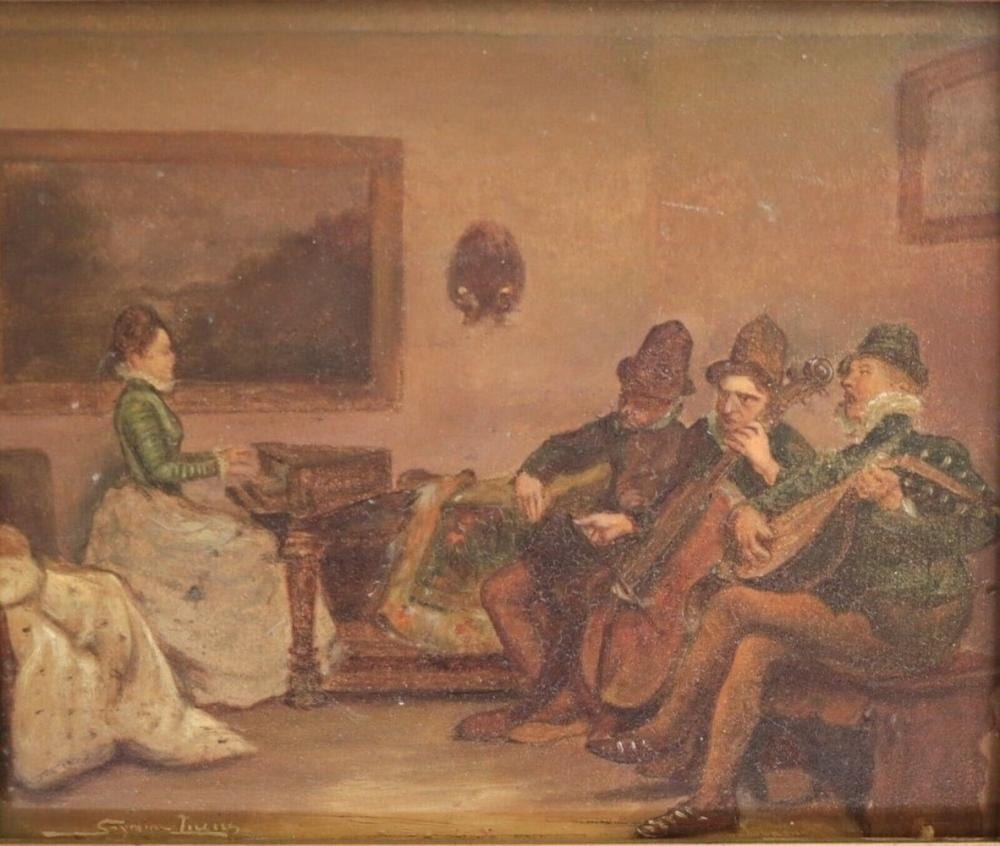 John Seymour Lucas comparable auction result: john seymour lucas 1849 1923 oil painting on wood panel quartet signedlo