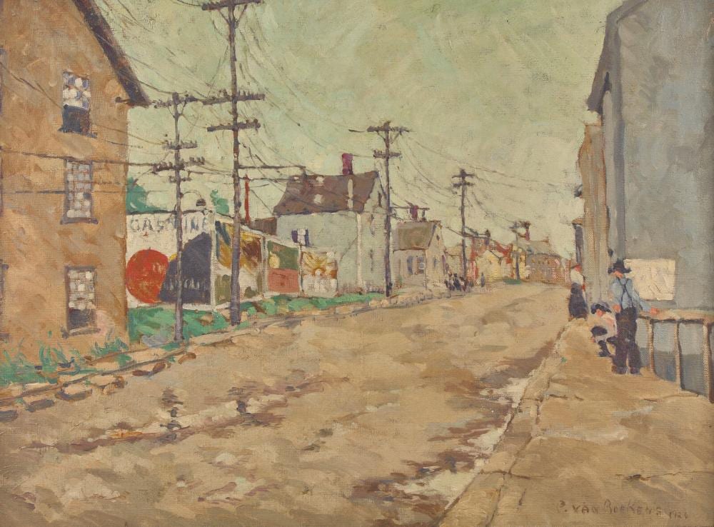 Paulette van Roekens comparable auction result: paulette van roekens american 1896 1988 street scene newport 1920