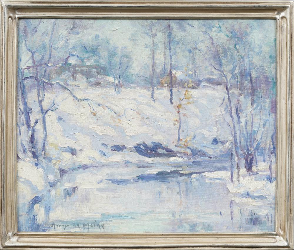 Harry DeMaine comparable auction result: harry demaine 1880 1952 antique american winter impressionist framed original oil painting