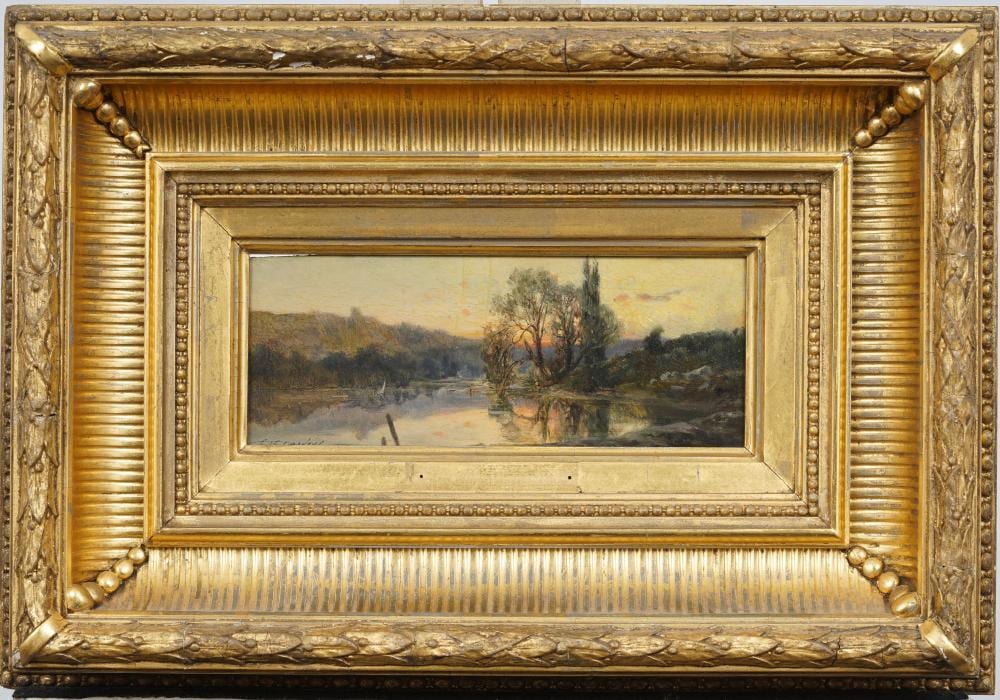 Emile Dardoize comparable auction result: emile dardoize 1826 1901 signed exhibited french impressionist sunset landscape oil painting