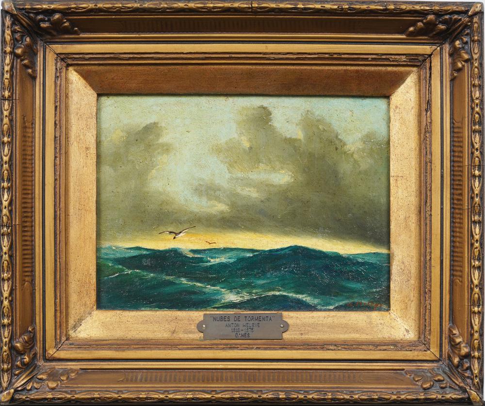 Daniel Hermann Anton Melbye (1818 - 1875) Antique Danish Seascape Framed Original Oil Painting sold by Curated Gallery Auctions, lot 300 — auction record photograph