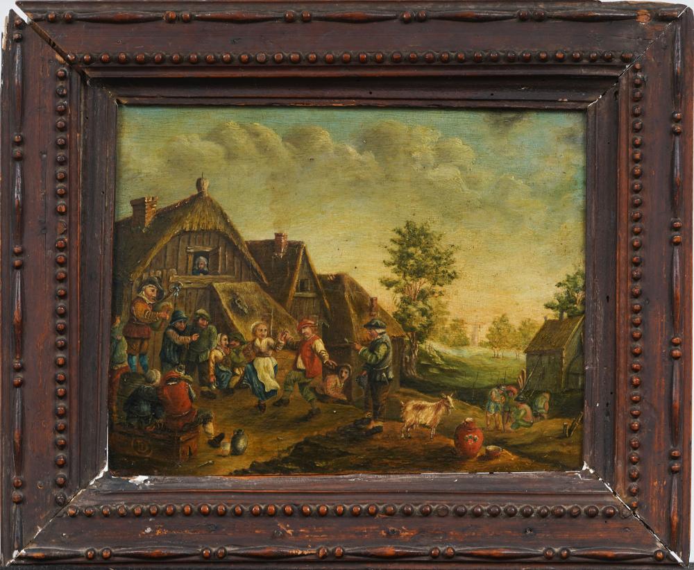 Antique Dutch Old Master Framed Genre Scene Oil Painting sold by Curated Gallery Auctions, lot 369 — auction record photograph