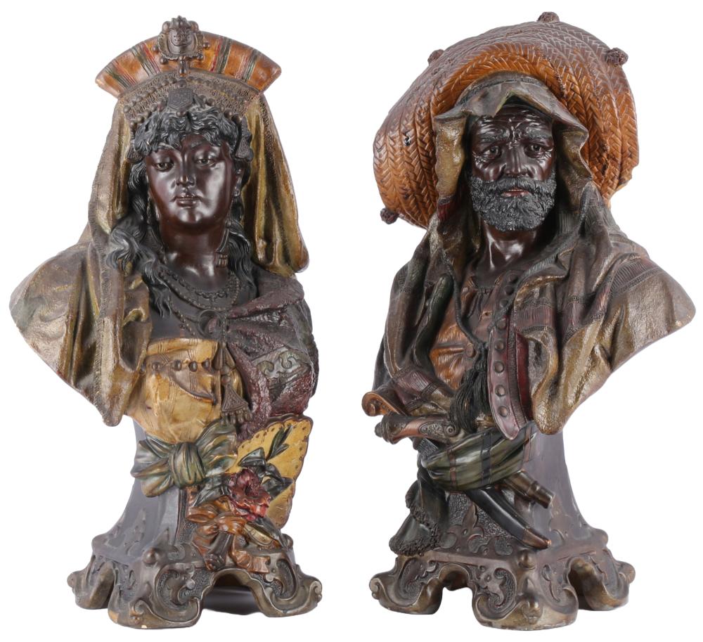Johann Maresch comparable auction result: johann maresch 1821 1914 terracotta 2 art nouveau busts