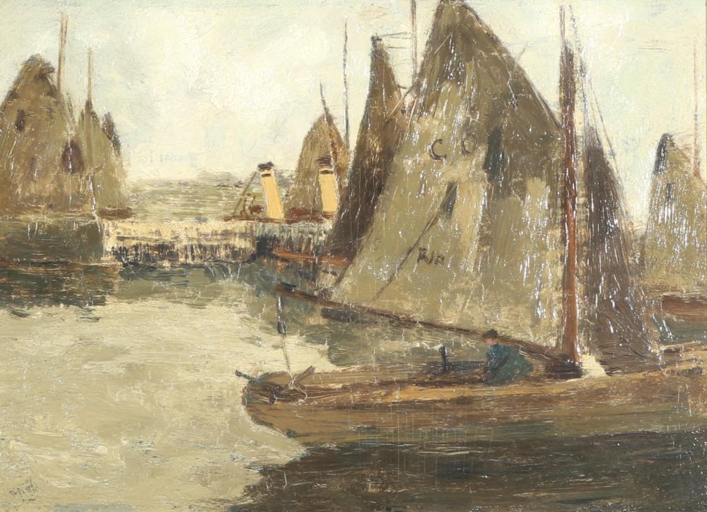 Armand Adrien Marie Apol comparable auction result: armand apol 1879 1950 sailing ships at the harbor